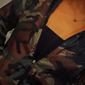 Delia Camouflaged Windbreaker Hoodie